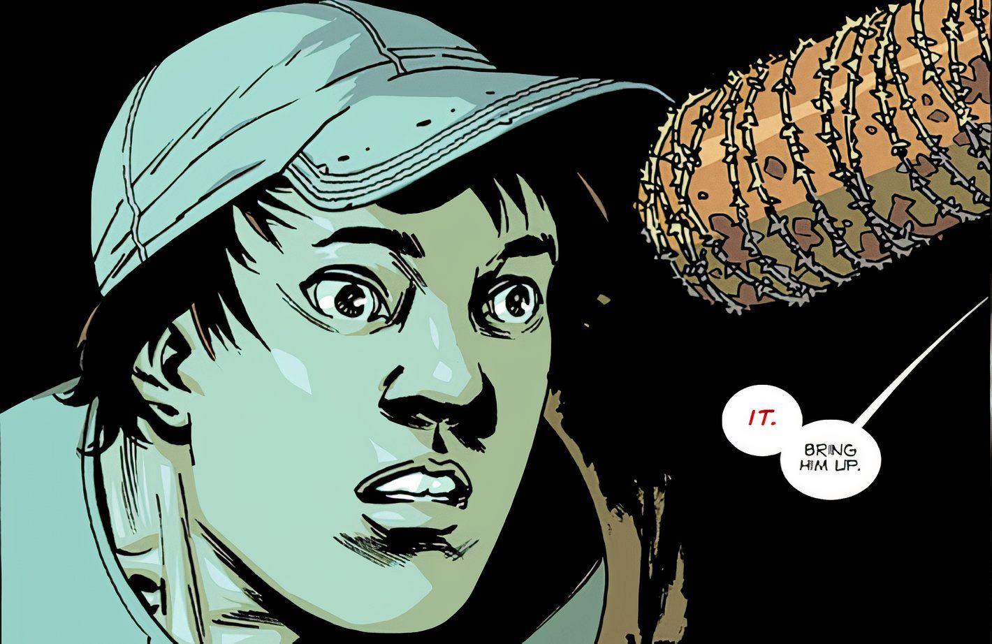 The Walking Dead Deluxe #100, Negan selects Glenn to be killed