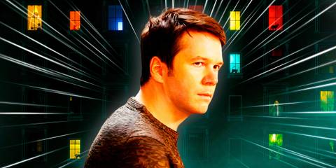 Theo Dimas (James Caverly) in Only Murders in the Building overtop the Arconia in the background