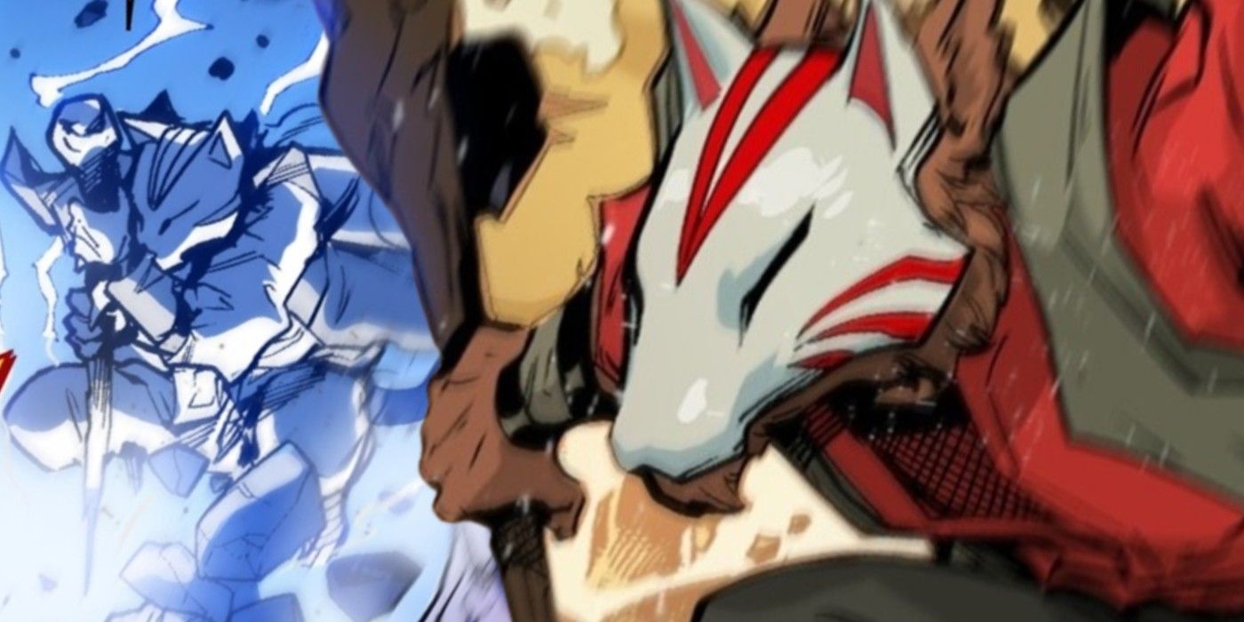 Splinter wearing a mask while he uses lightning powers in the background