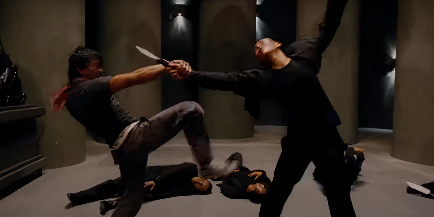 Tony Jaa in the Protector bone breaking scene