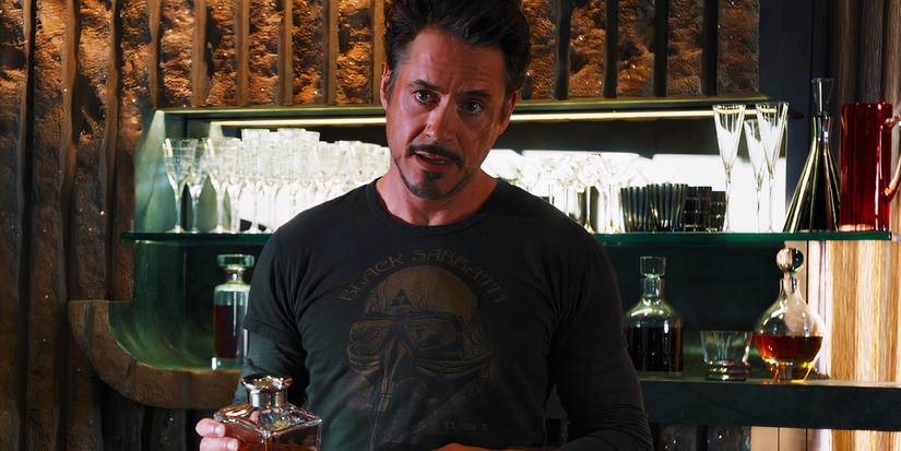 Tony Stark making a drink with Loki in The Avengers