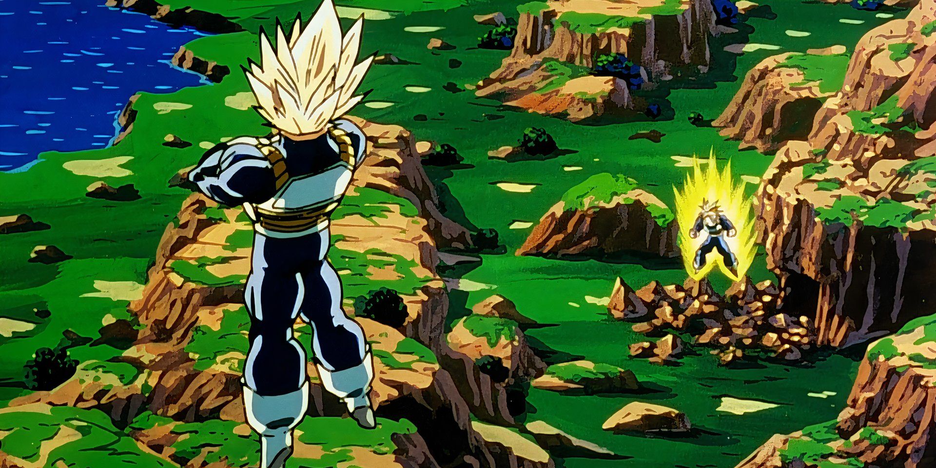 Trunks se posiciona contra Vegeta