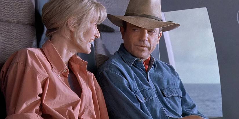 Alan and Ellie at the start of Jurassic Park