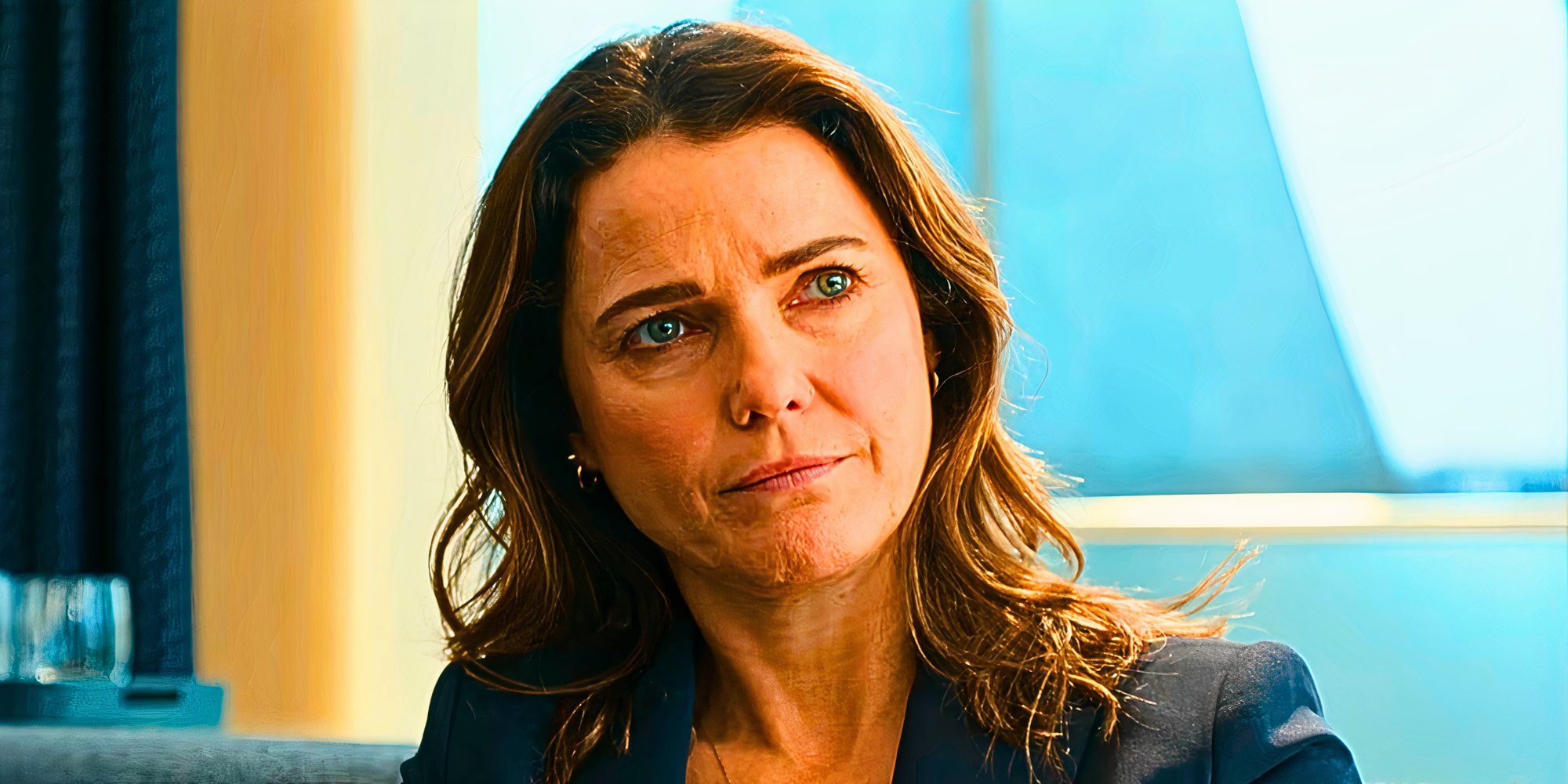 Keri Russell looking thoughtful as Kate Wyler in The Diplomat