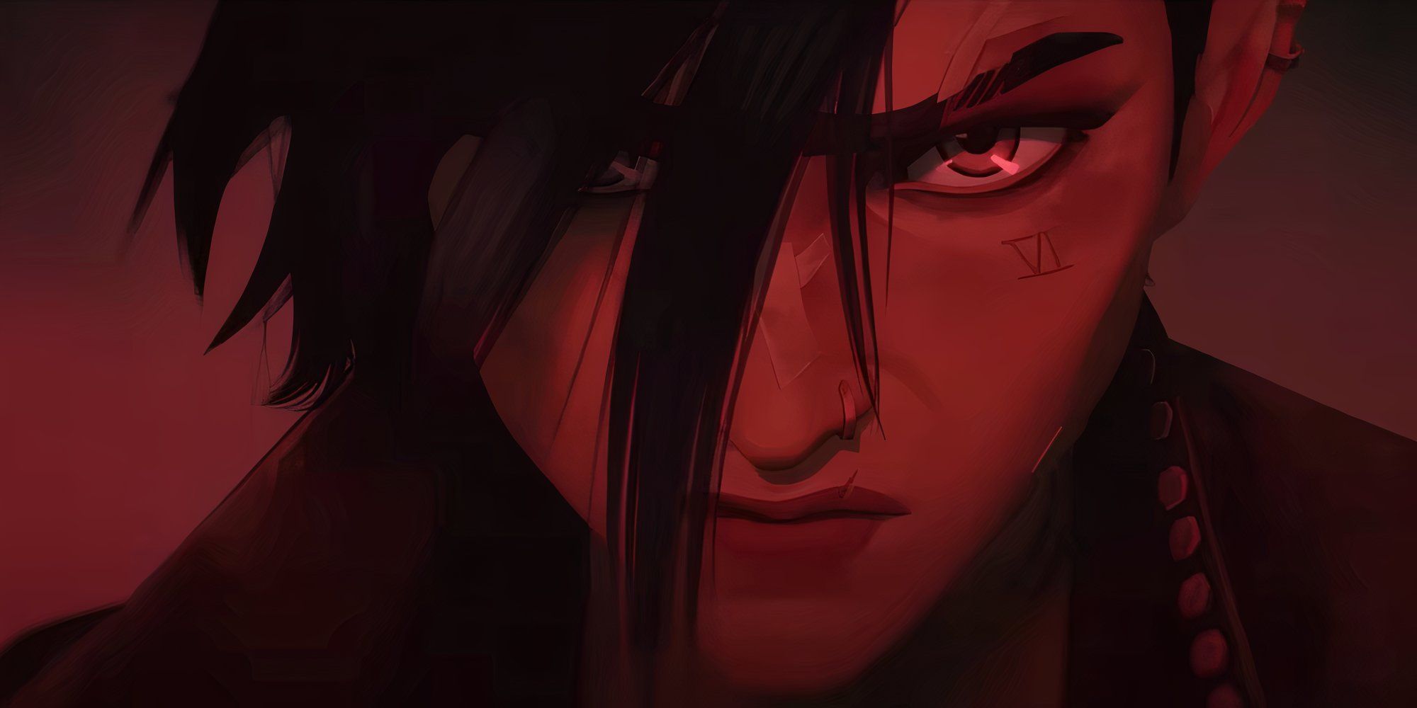 Vi looking ahead with dyed black hair in Arcane season 2 part 2