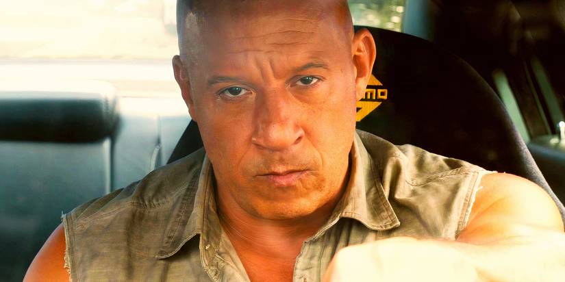 Vin Diesel looking serious as Dom behind the wheel in Fast X