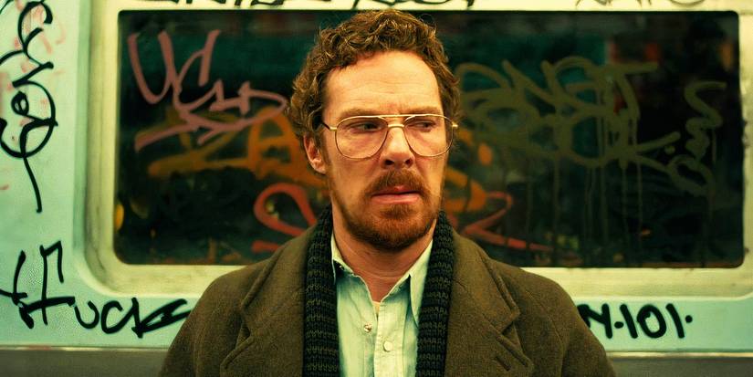 Vincent (Benedict Cumberbatch) looking anxious on the subway in Eric season 1