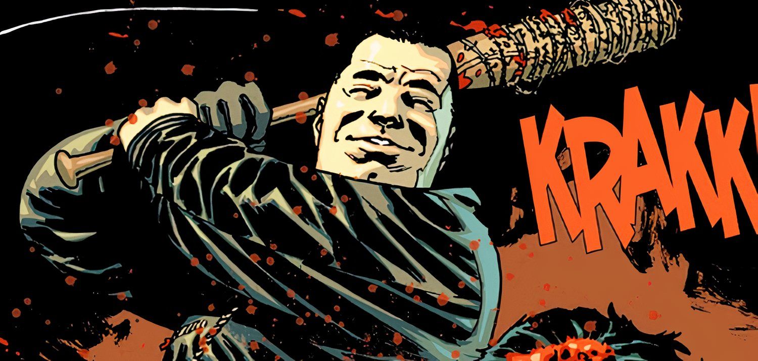 Walking Dead Deluxe #100, Negan delivering the killing blow to Glenn