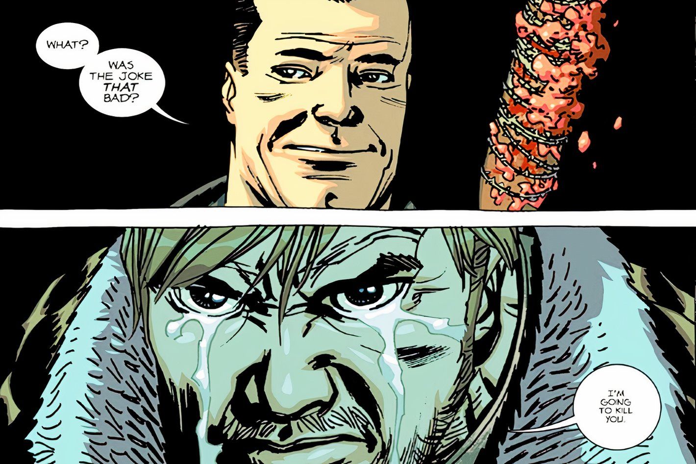 Walking Dead Deluxe #100, Rick tearfully claims he is going to kill Negan