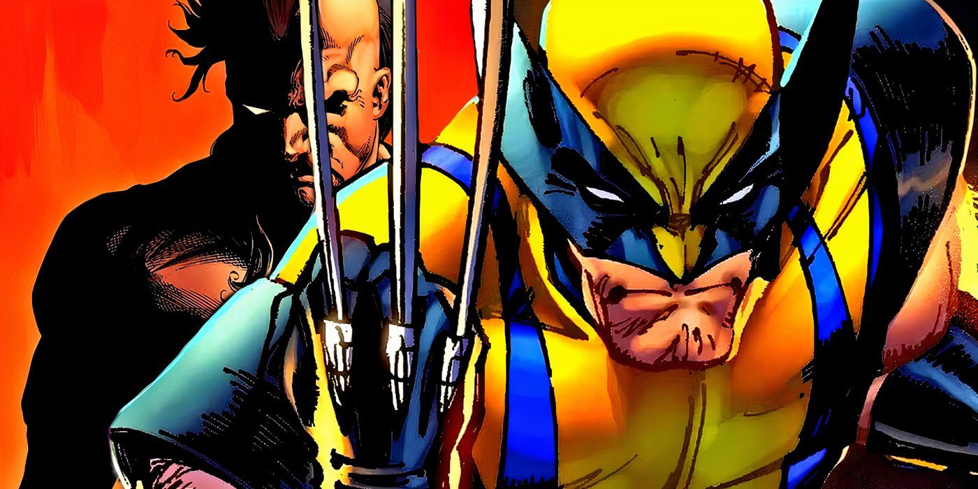 Wolverine con su hijo Akihiro detrás de él.