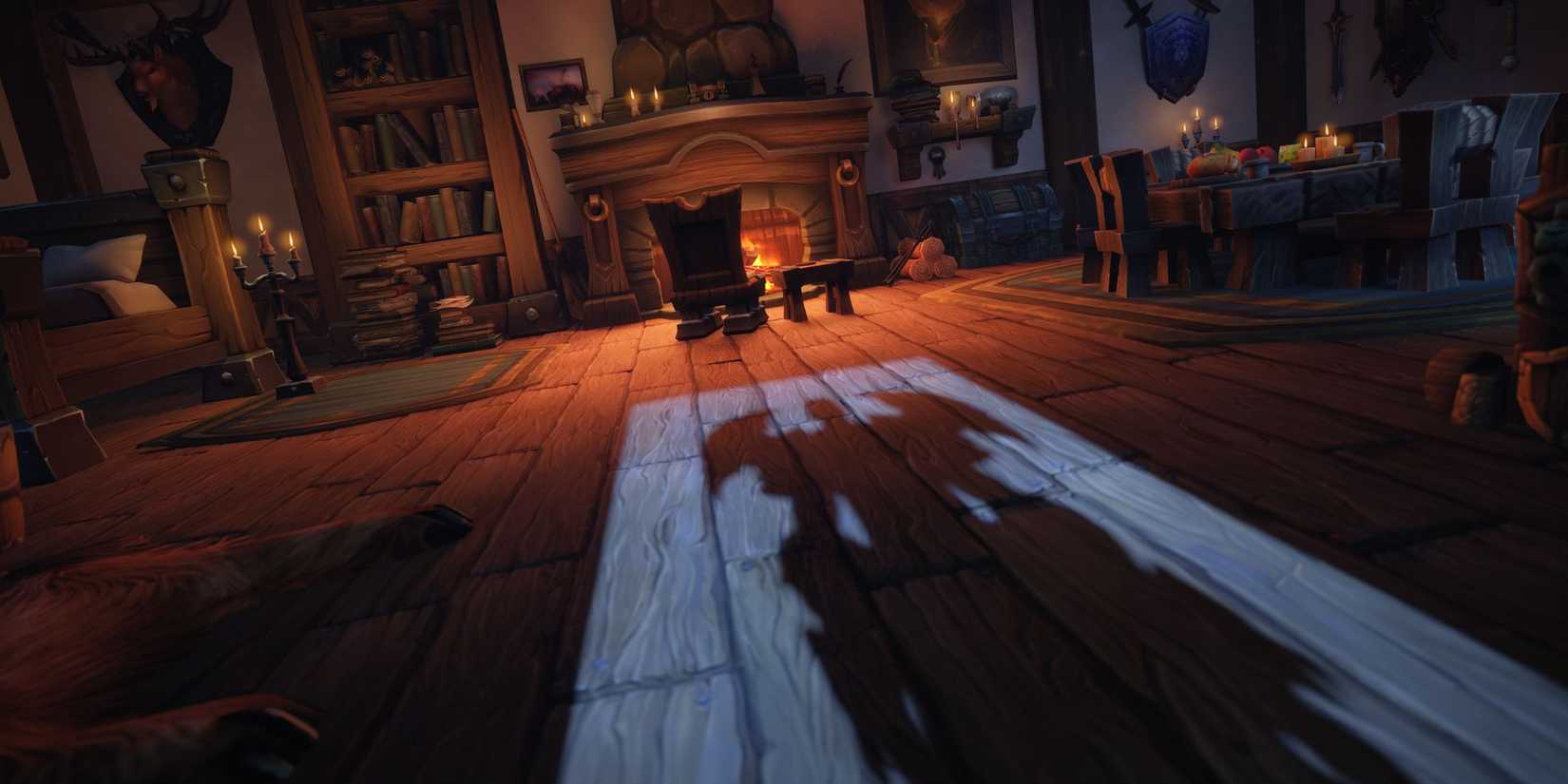 World of Warcraft Midnight Expansion teases player housing with a character walking into a small home