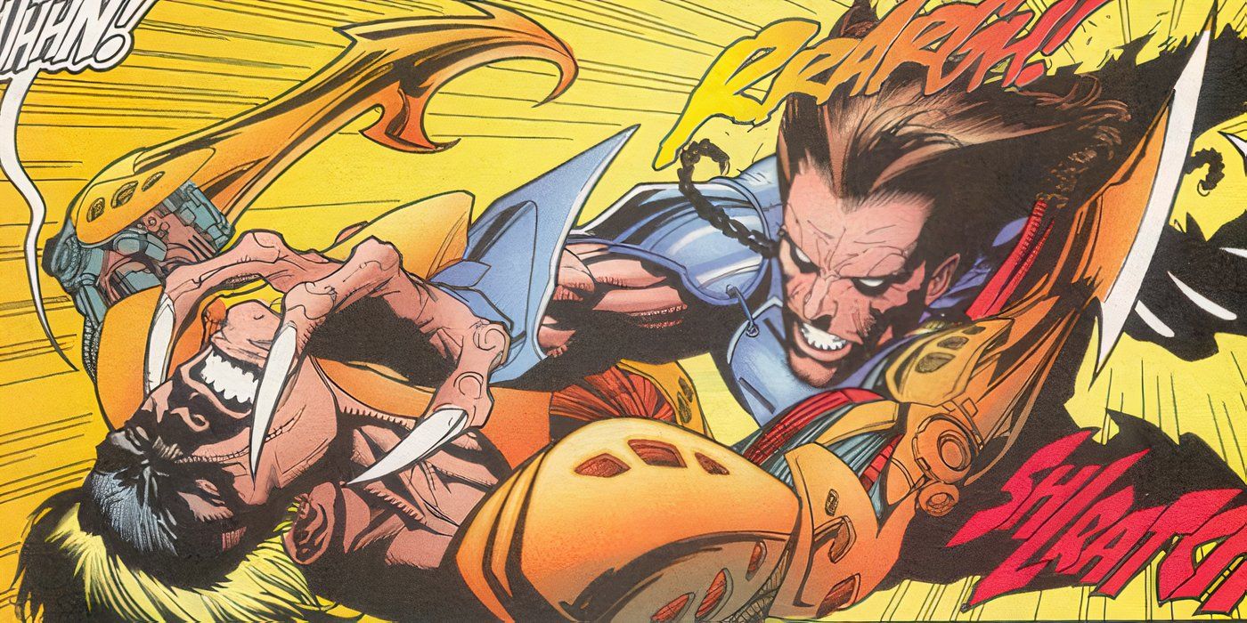 Donald Pierce being attacked by a villain called Kyber in X-Men.