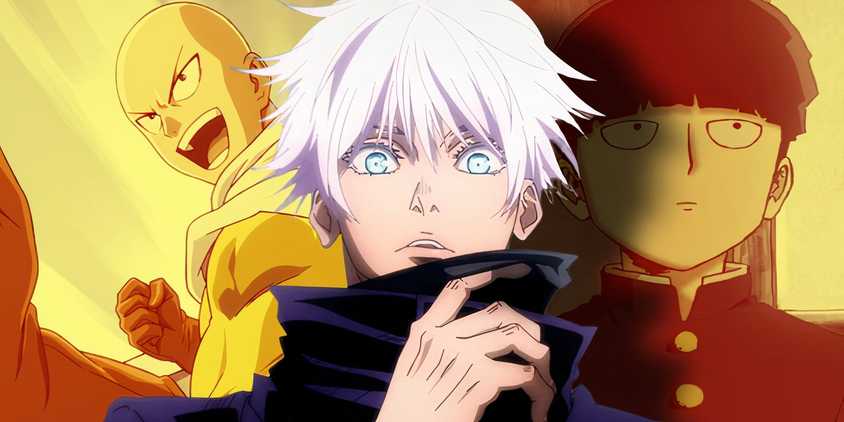 Saitama Gojo and Mob Jujutsu Kaisen One Punch Man Mob Psycho 100