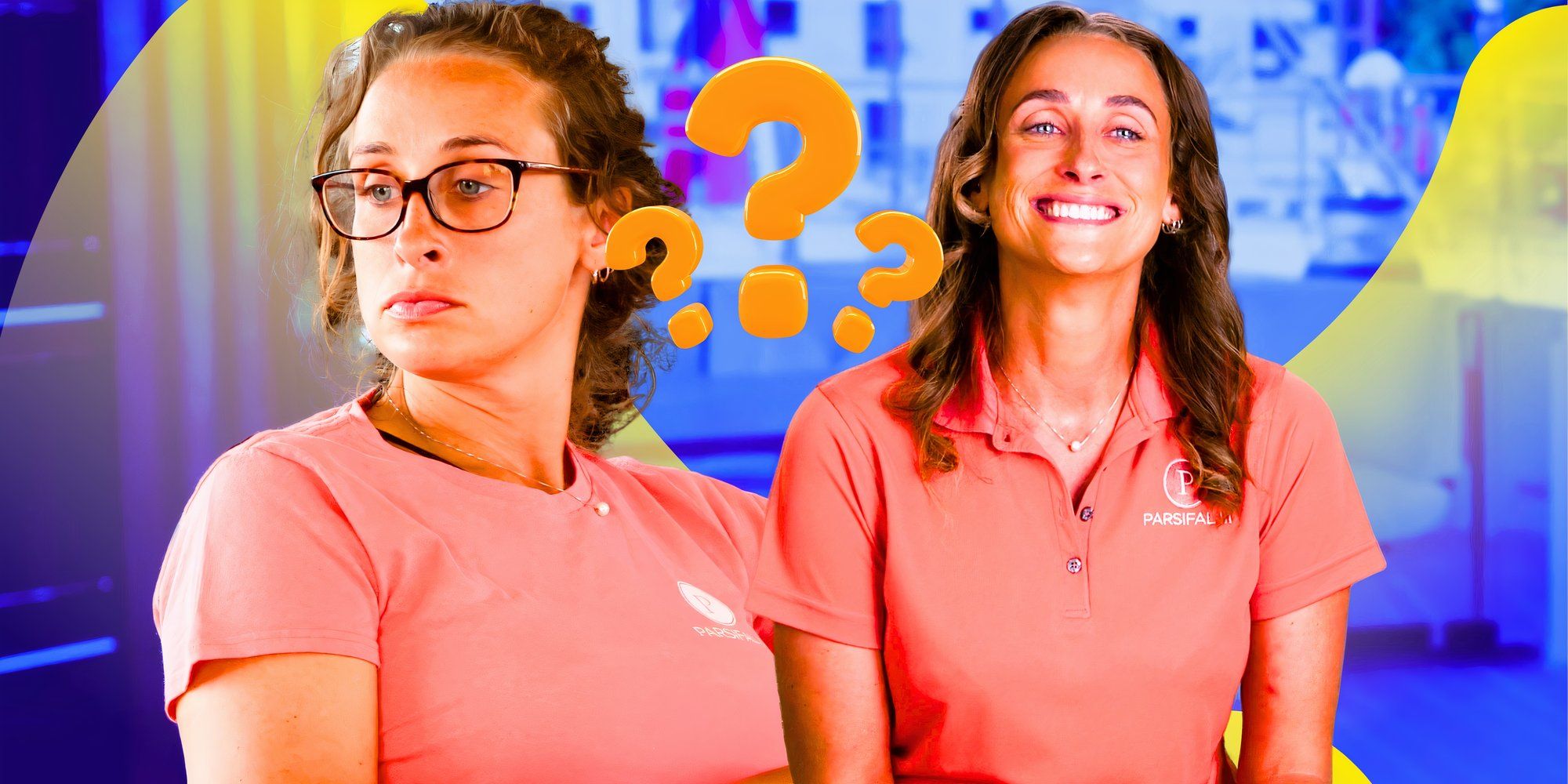 Emma Crouch montage from below deck sailing yacht with question marks