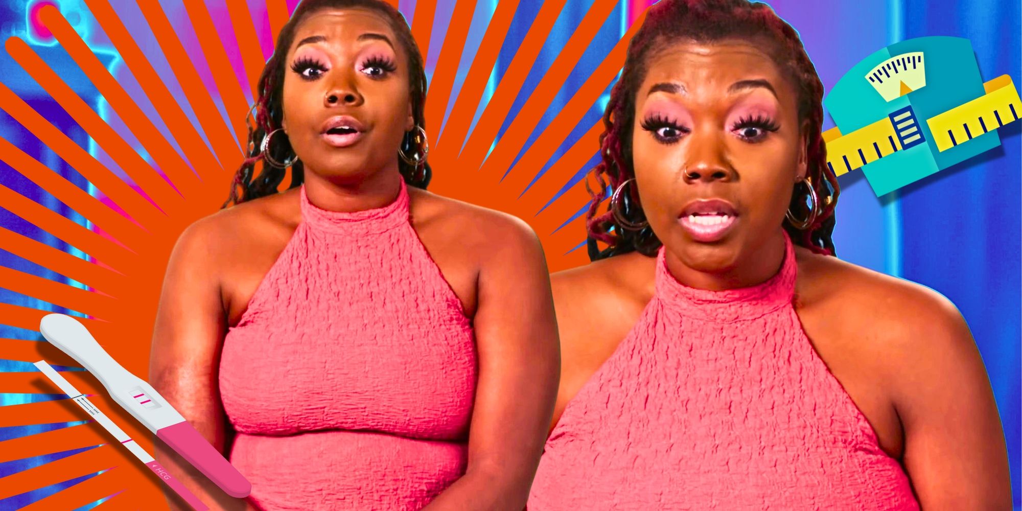 90 Day Fiancé’s Ashley Michelle animatedly talks with a scale behind her.