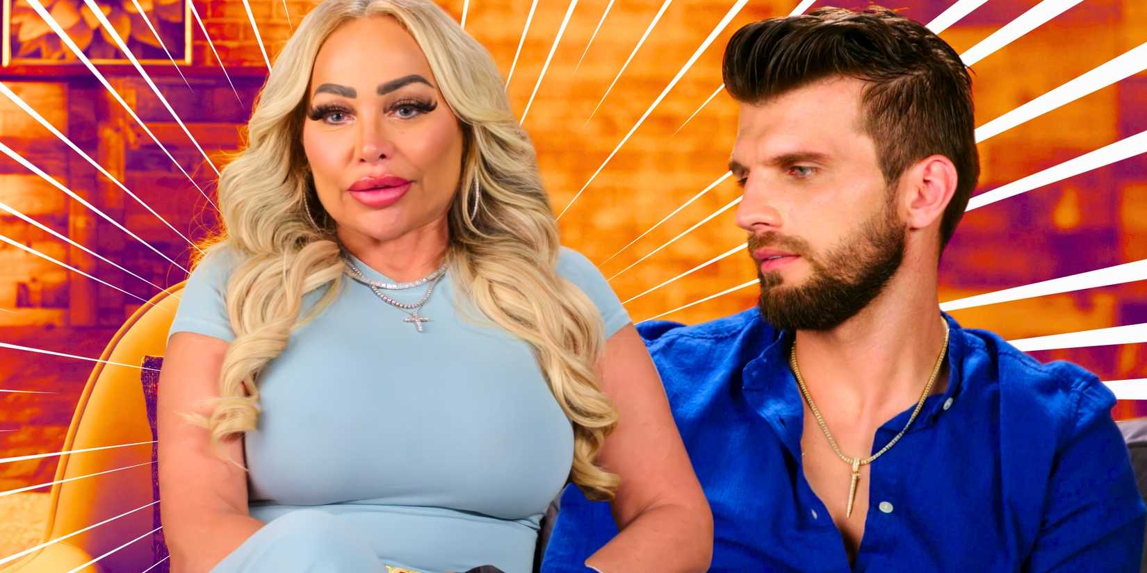 90 Day Fiancé’s Stacey Silva sits down in a chair and Florian Sukaj looks over to the side.