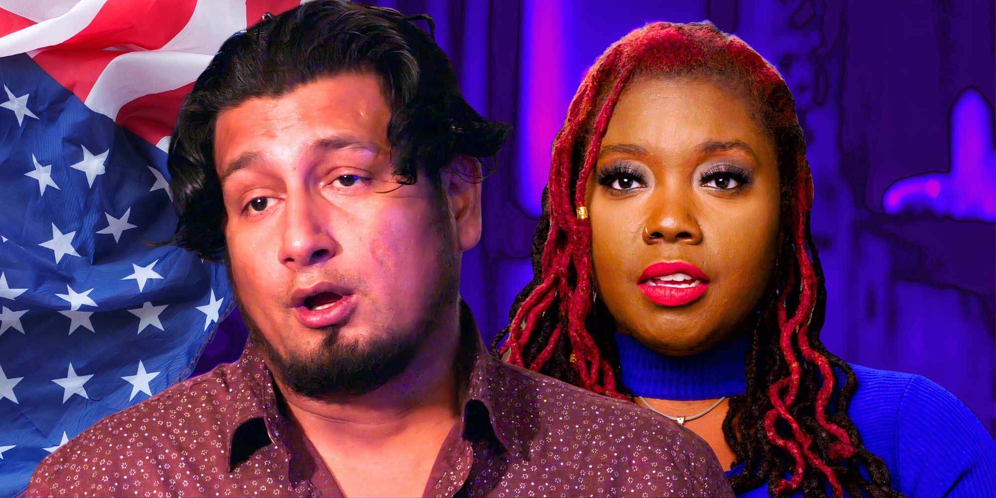 90 Day Fiancé's Manuel Velez and Ashley Michelle looking upset