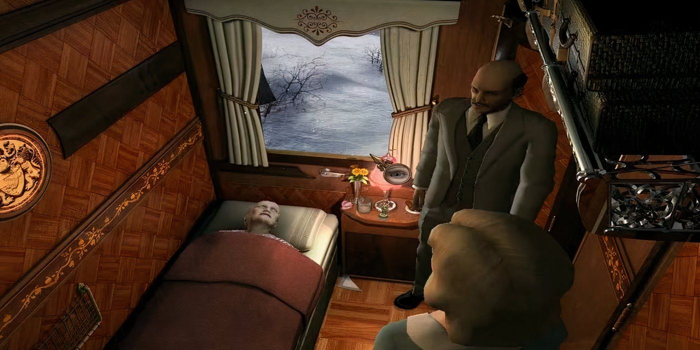 Um vagão de trem no videogame Agatha Christie Murder on the Orient Express