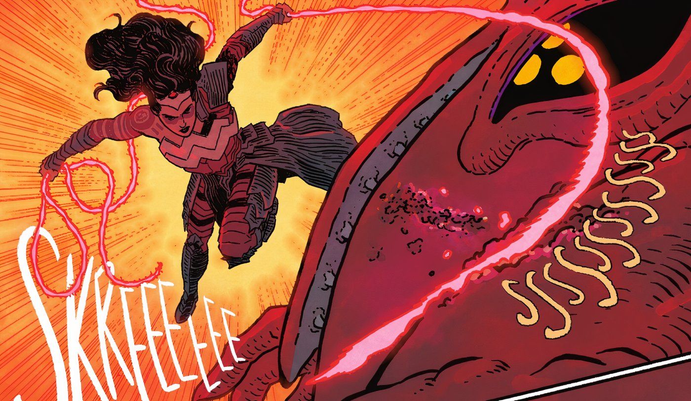 Absolute Wonder Woman 2 Diana burns Harbinger Prime with her Nemesis Lasso