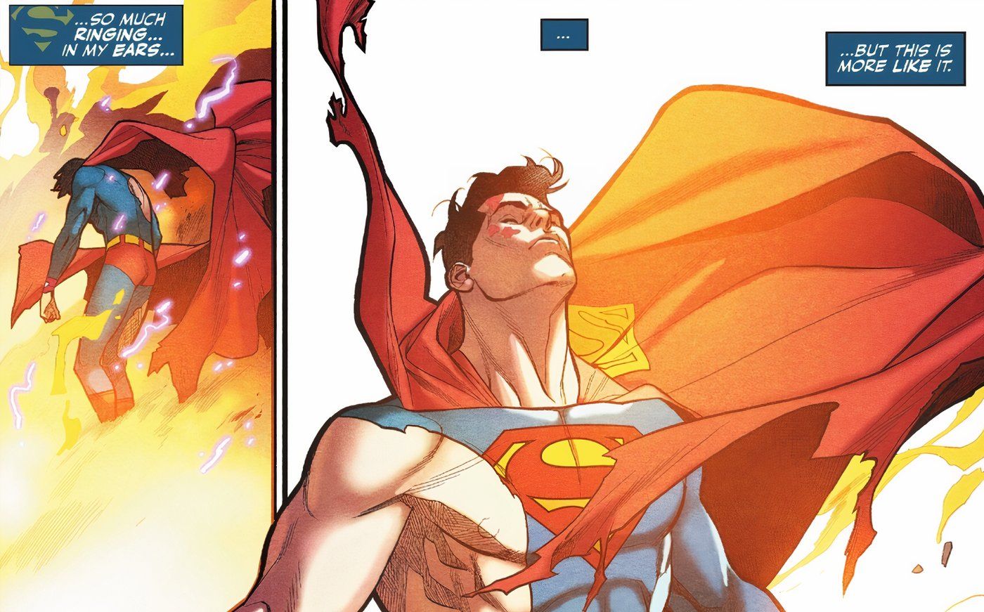 Action Comics 1078 Superman recharges his Kryptonian powers by basking in the light of Earth's yellow sun