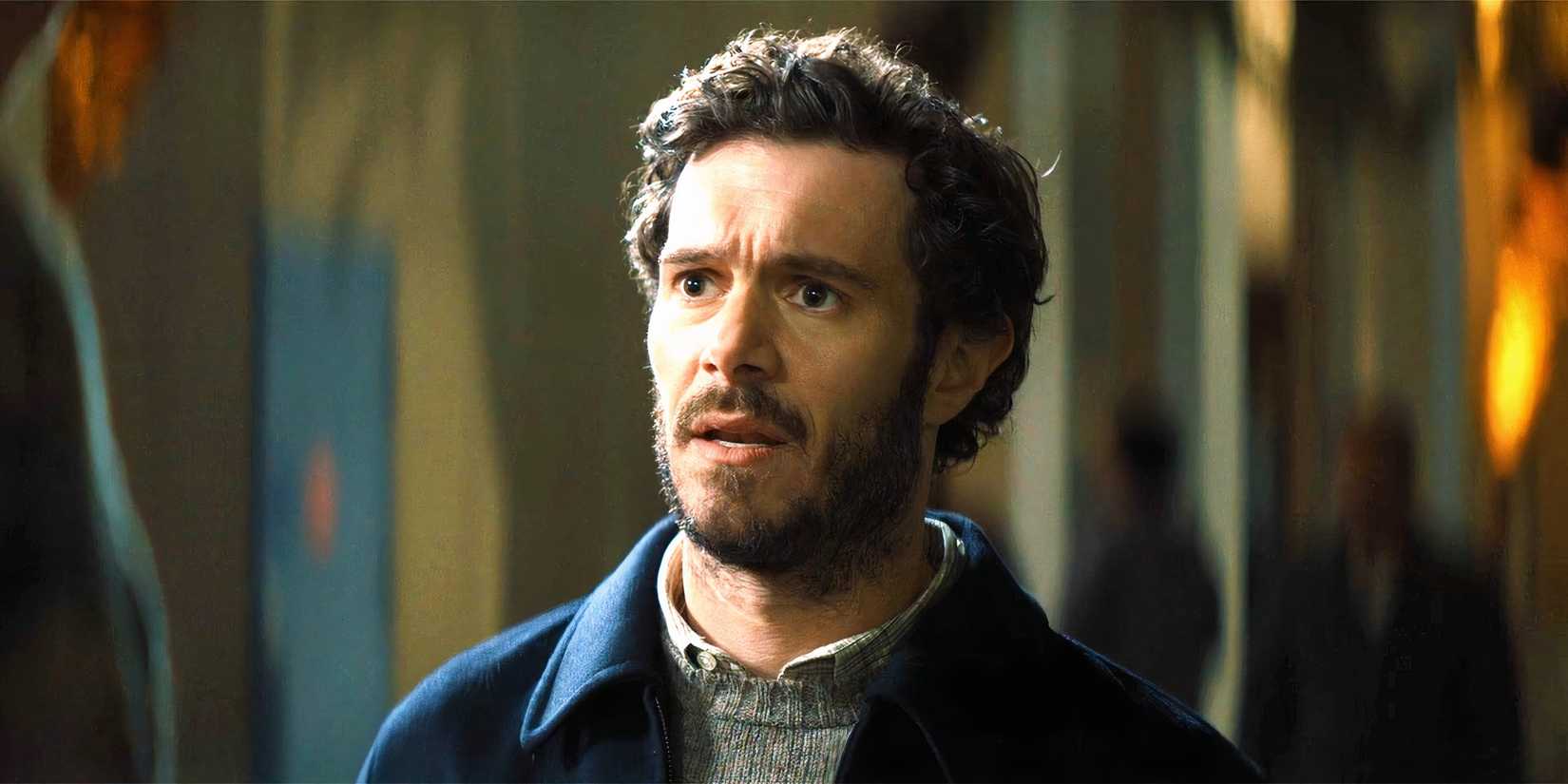 Adam Brody as Noah looking distressed in Nobody Wants This season 1 episode 3