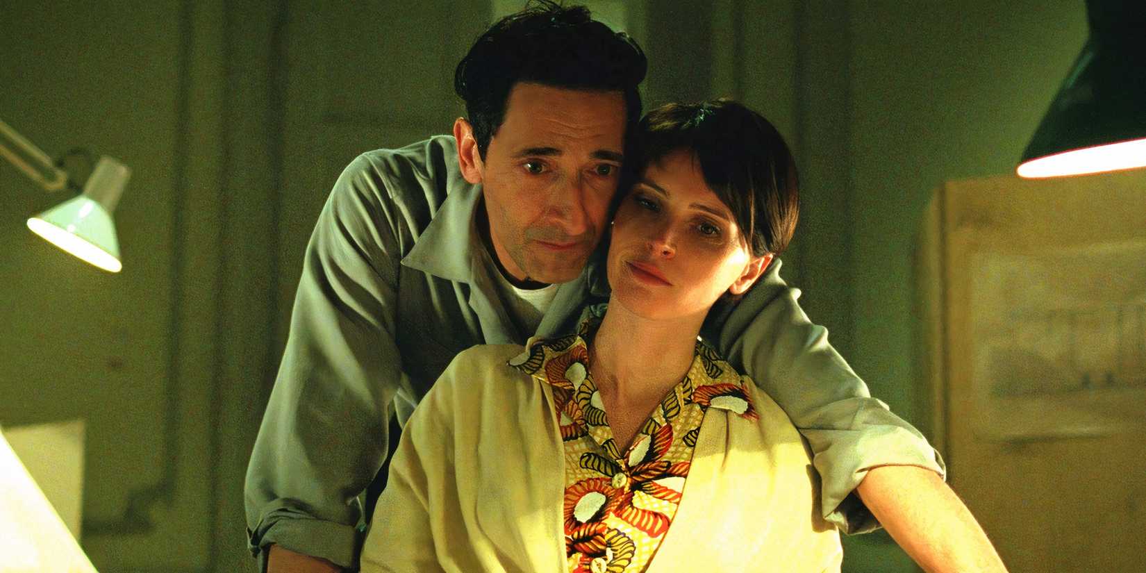 Adrien Brody and Felicity Jones in The Brutalist