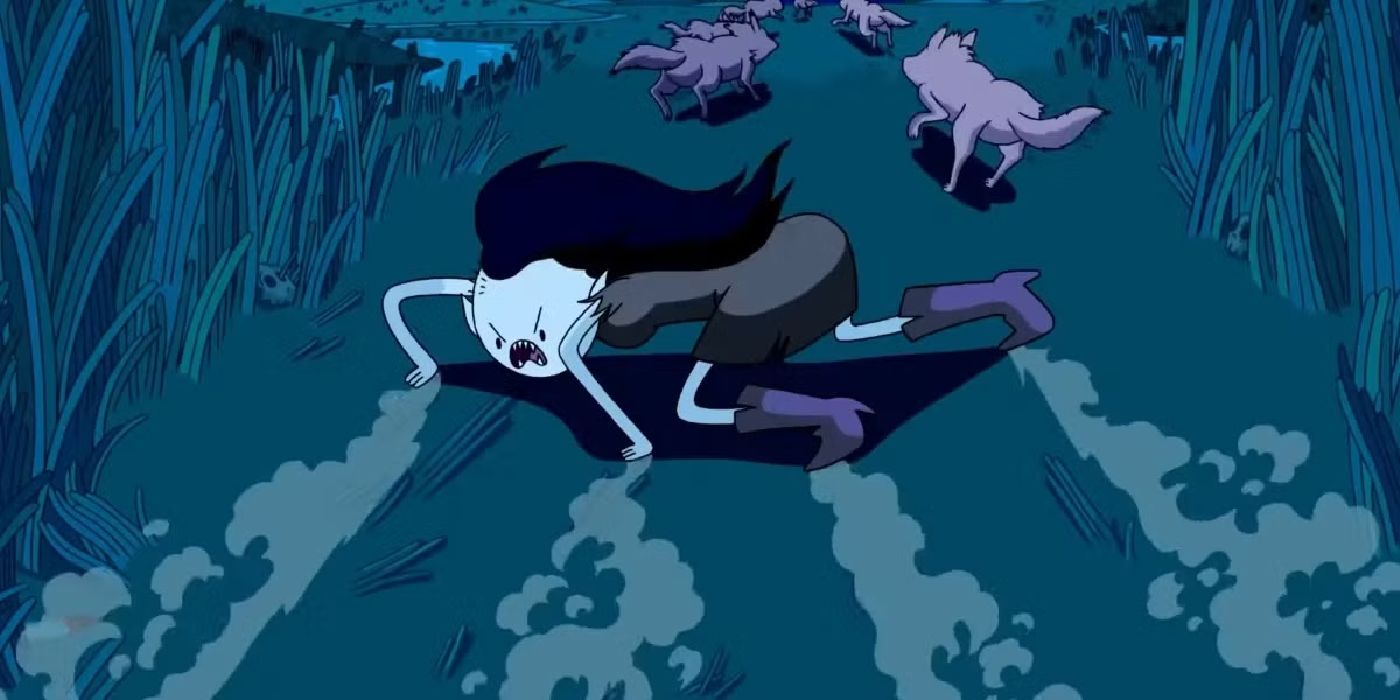 Marceline from Adventure Time Sibilating and sliding Akira's bike.