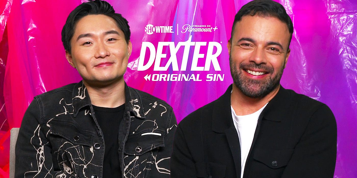 Alex Shimizu & James Martinez smiling during Dexter Original Sin interview