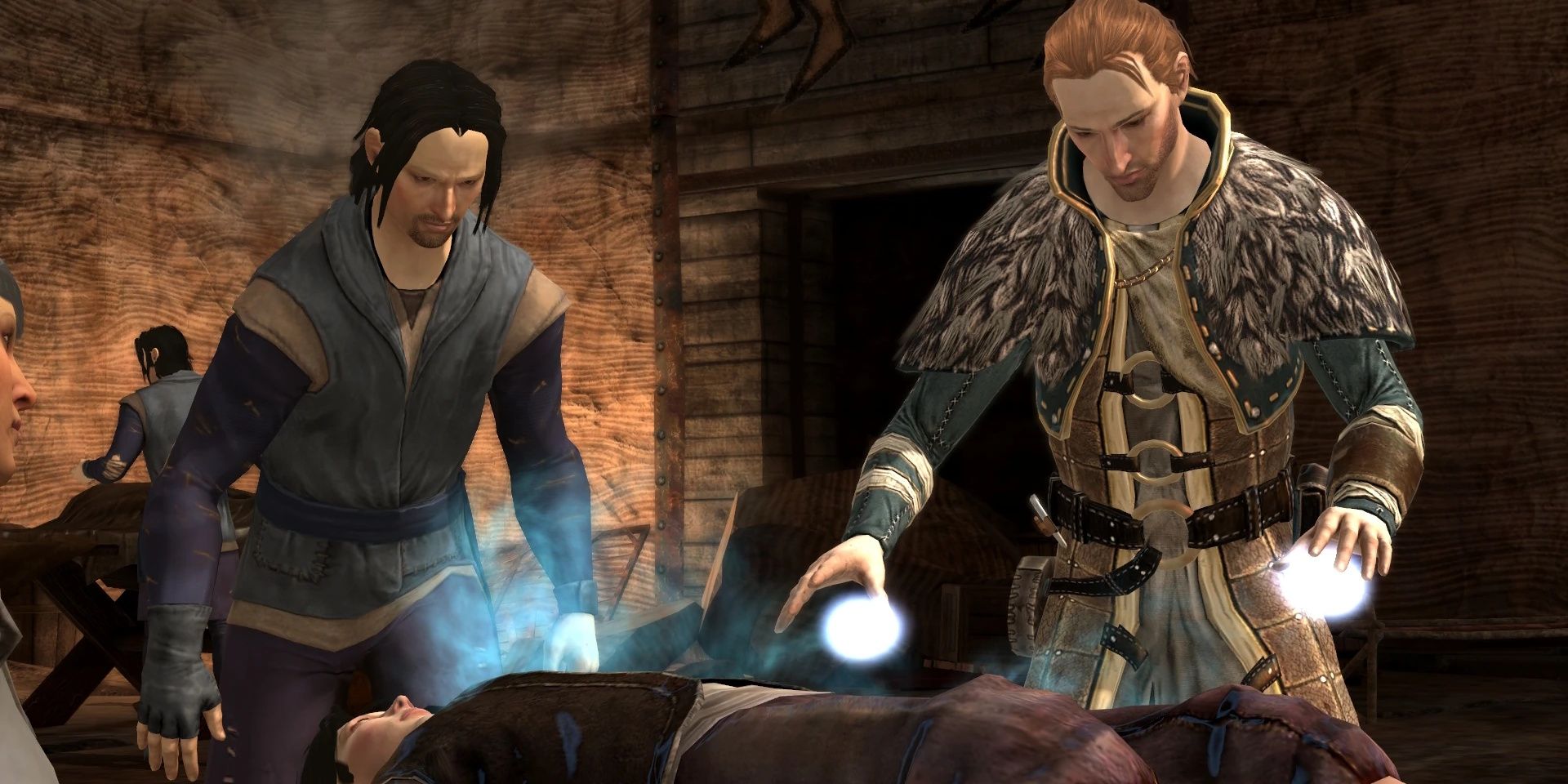 Anders healing a patient in Dragon Age 2.