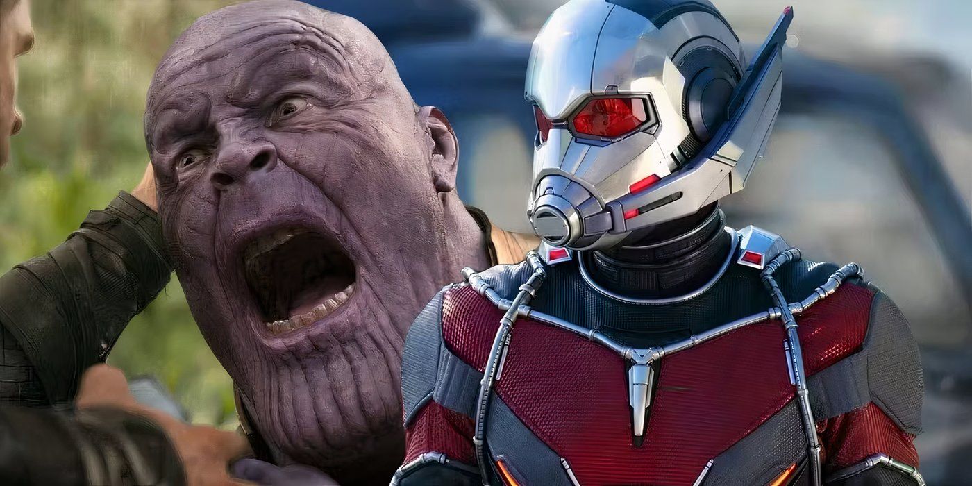 MCU&rsquo;s Ant-Man with Thanos screaming behind him.