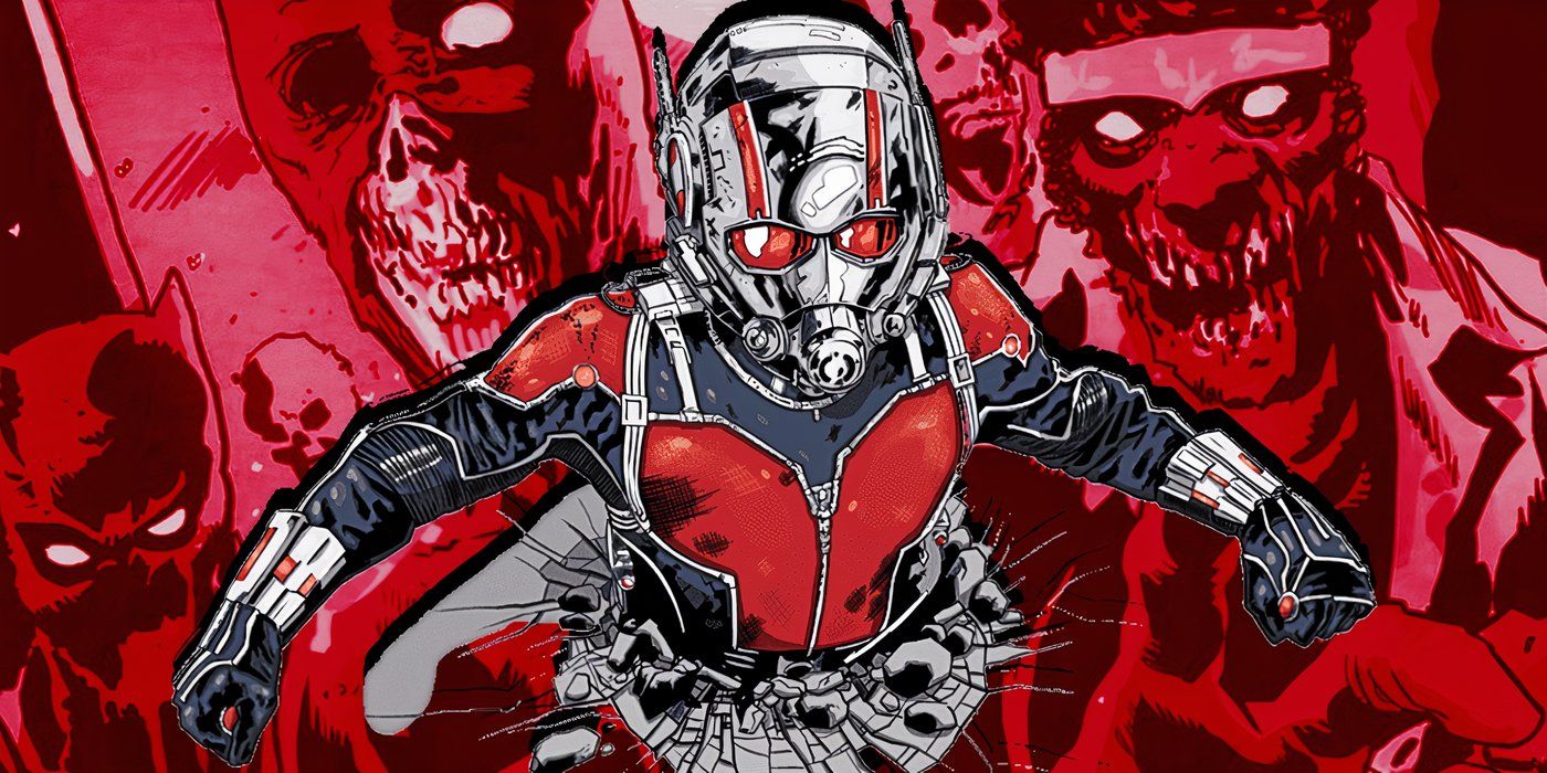 Ant-Man busting out of a Marvel Zombies panel