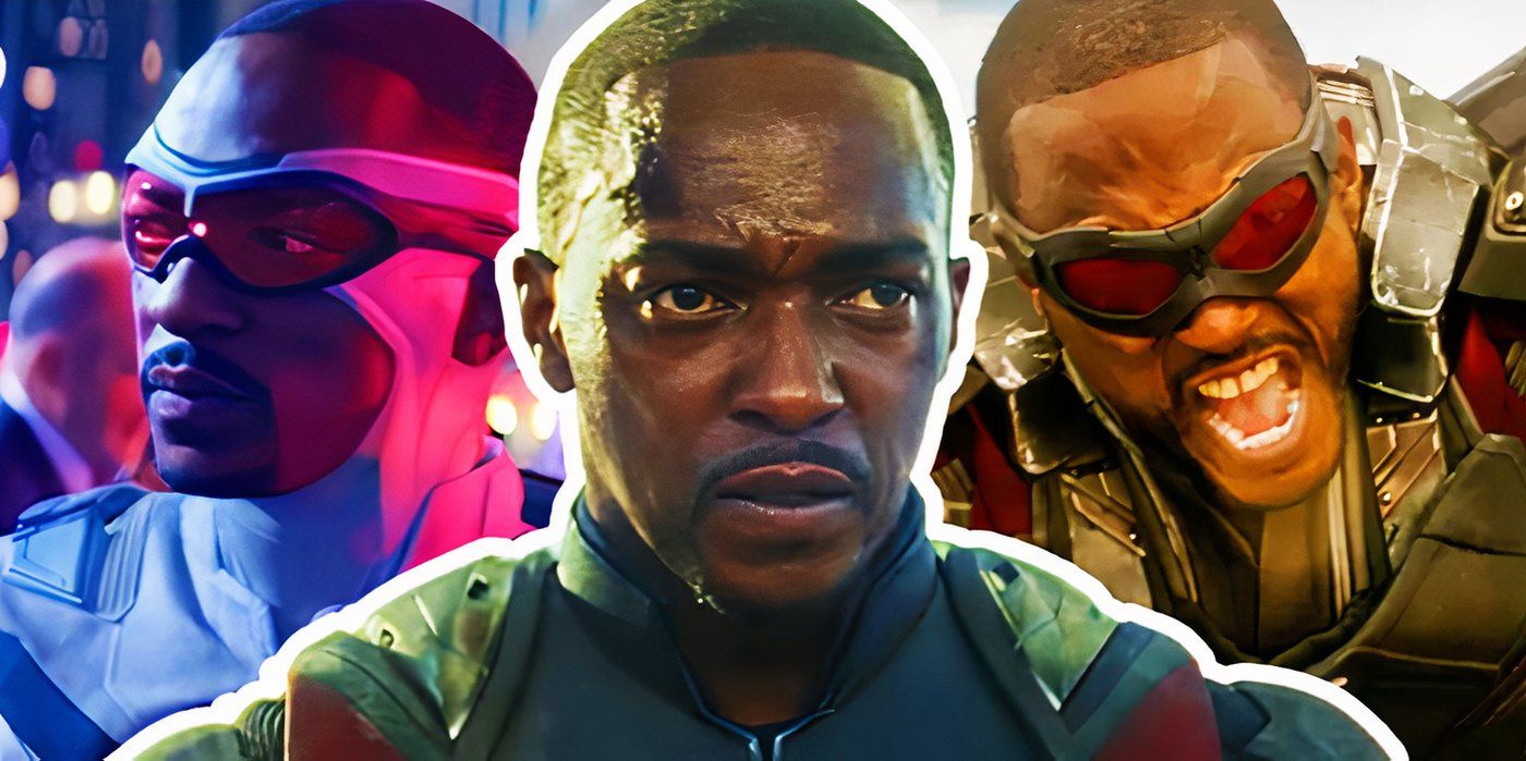 Anthony Mackie's Sam Wilson in Avengers Infinity War, The Falcon and the Winter Soldier and Captain America Brave New World