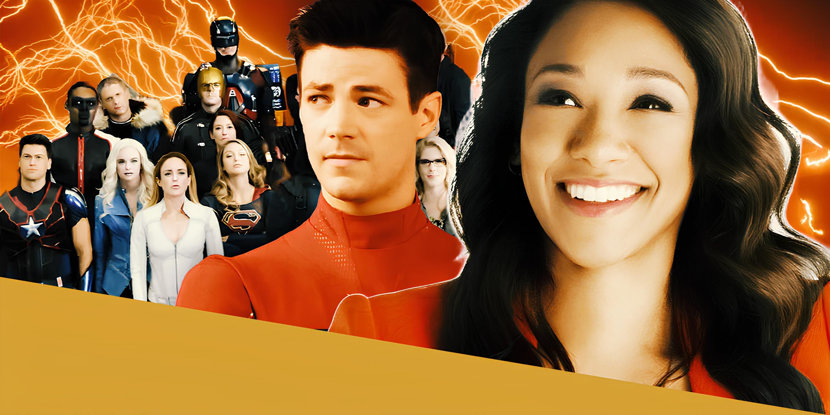 Arrowverse team Next to Barry from The Flash and Iris