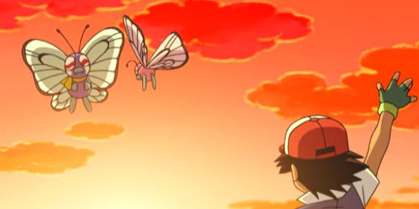 ash weaving to the butterflies in pokemon episode Bye Bye Butterfree