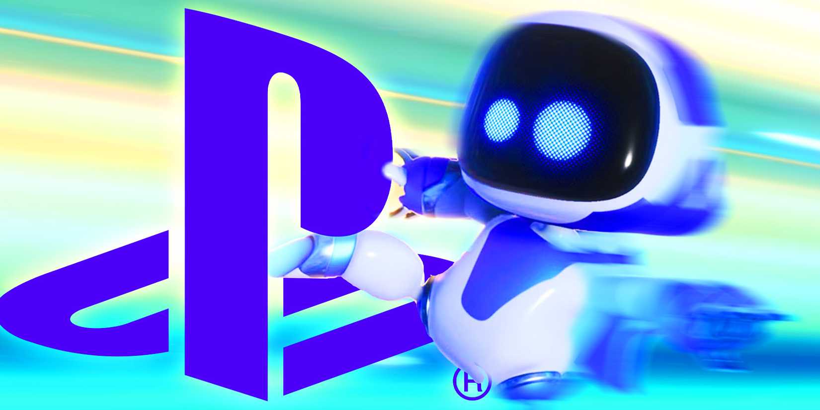 Astro Bot looking surprised next to a PlayStation logo.
