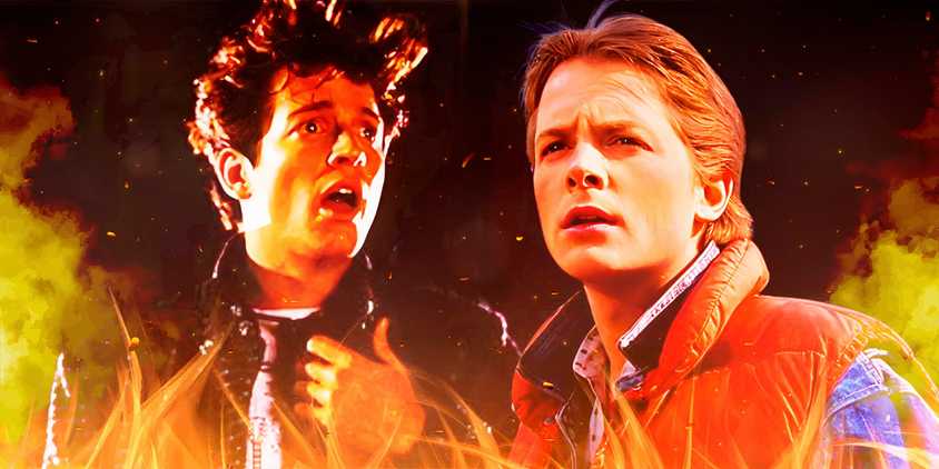 Back to the Future Eric Stoltz and Michael J Fox as Marty McFly