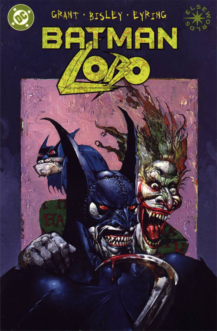 Comic book cover: Lobo in the Batsuit next to the Joker.