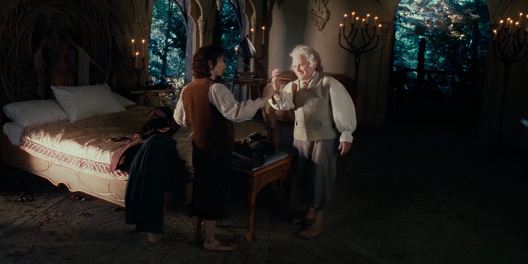 Bilbo gives Frodo Sting