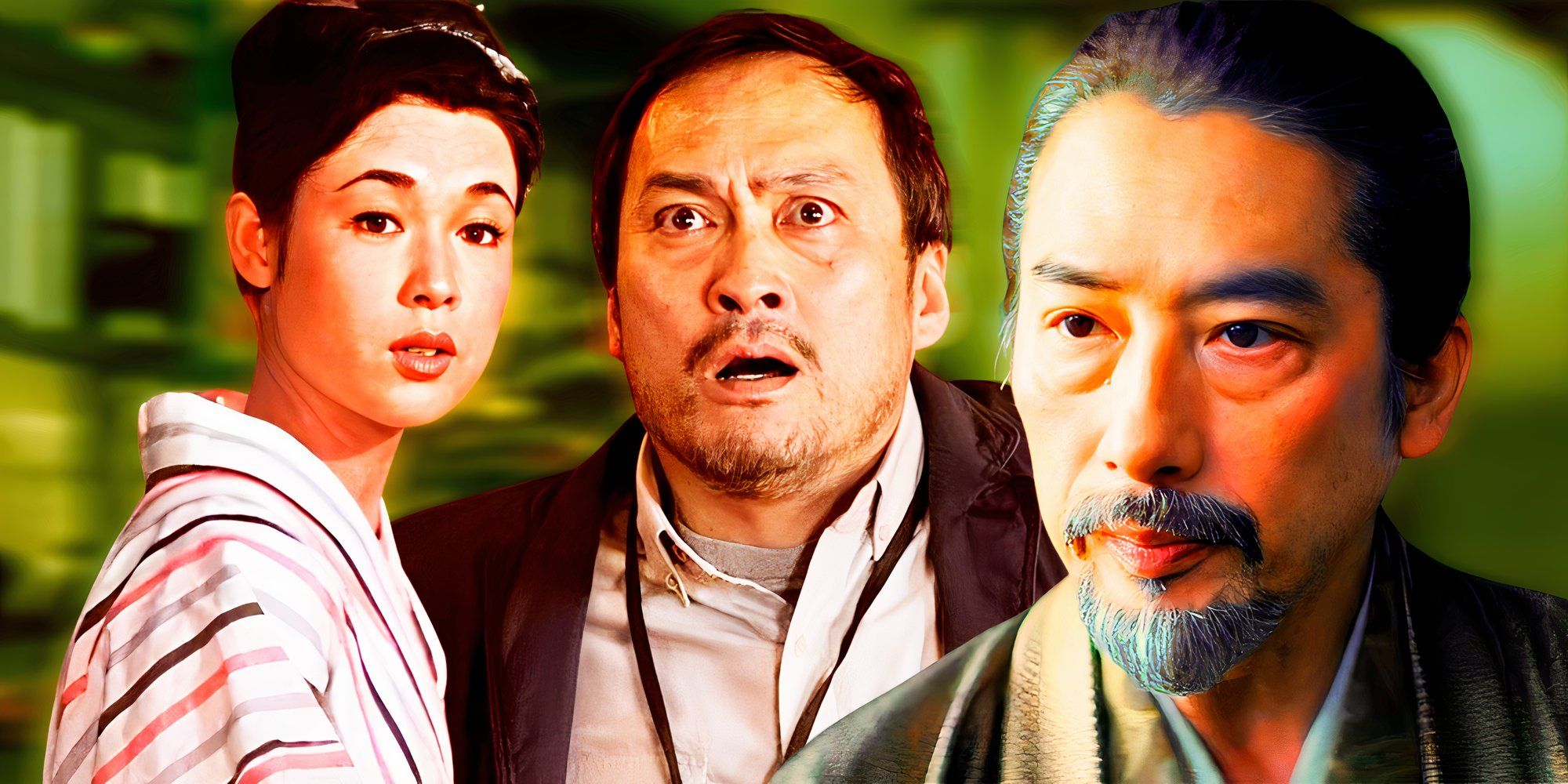 Blended image of Ken Watanabe, Hiroyuki Sanada and Ayako Wakao