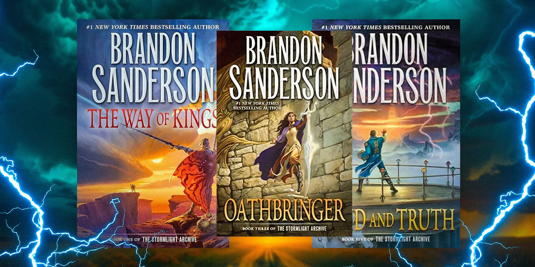 Cover von The Way of Kings, Oathbringer und Wind and Truth Stormlight Archive