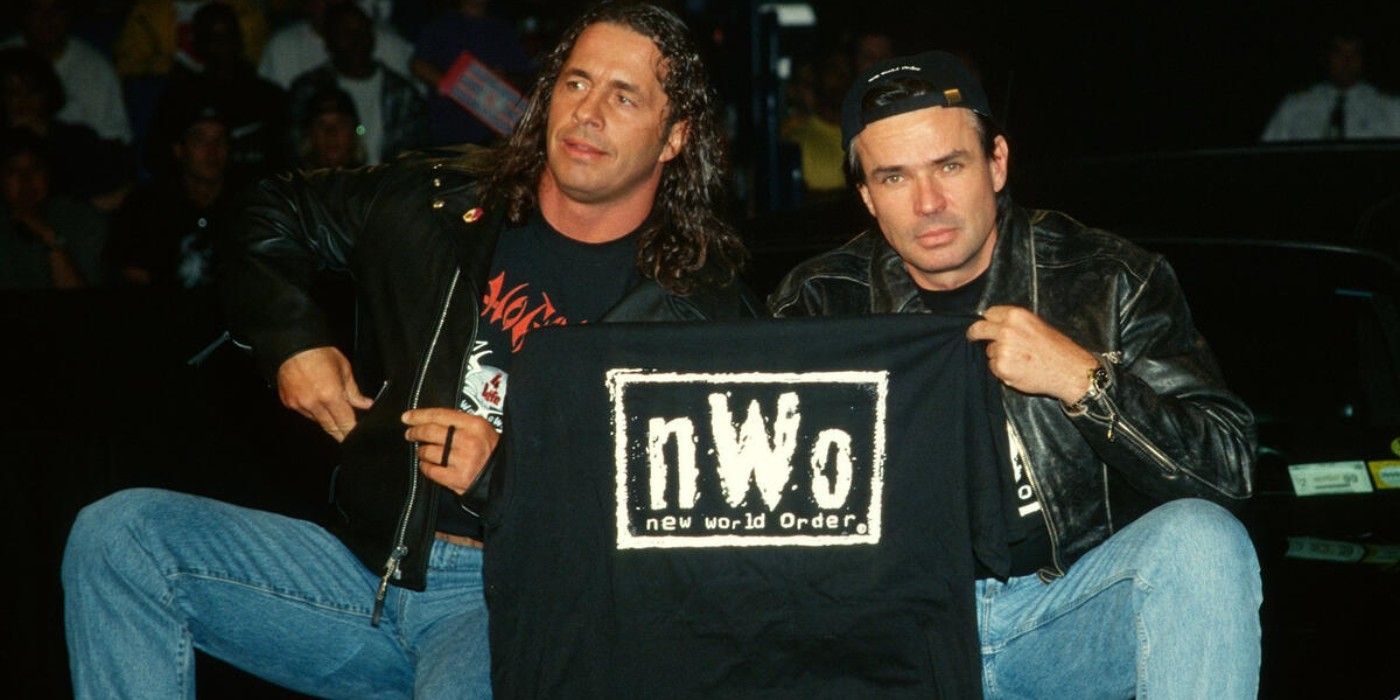 Bret the Hitman Hart and Eric Bischoff represent nWo on a WCW Monday Nitro