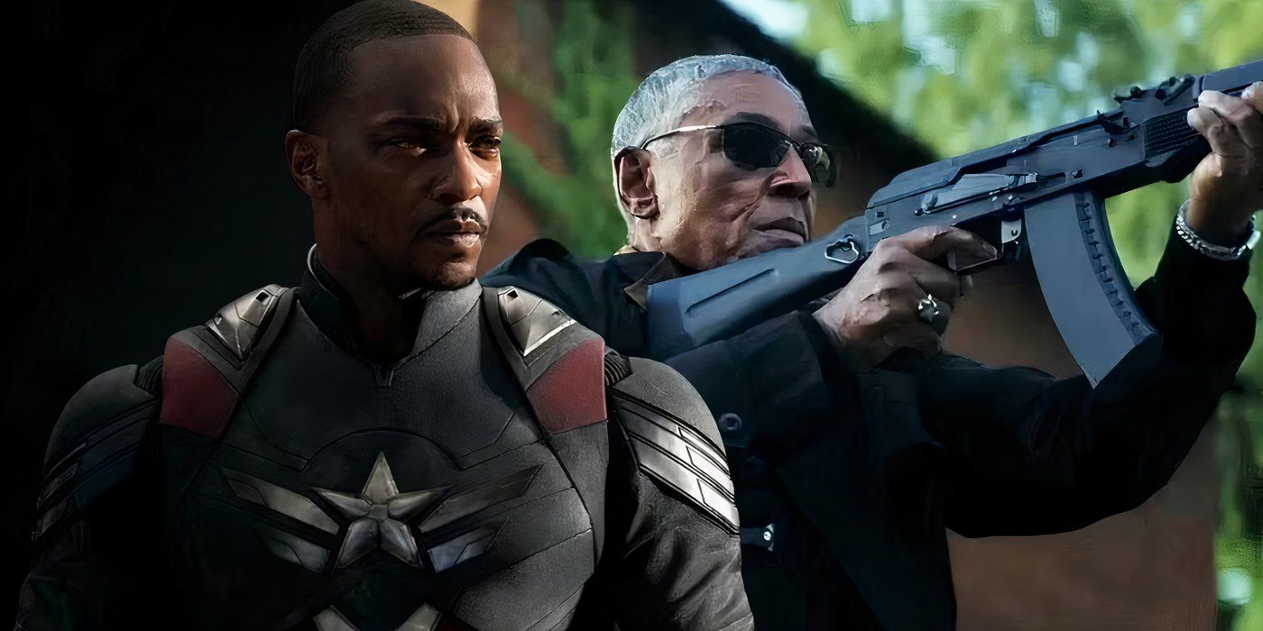 MCU&rsquo;s Sam Wilson aka Captain America standing next to Giancarlo Esposito&rsquo;s Sidewinder.