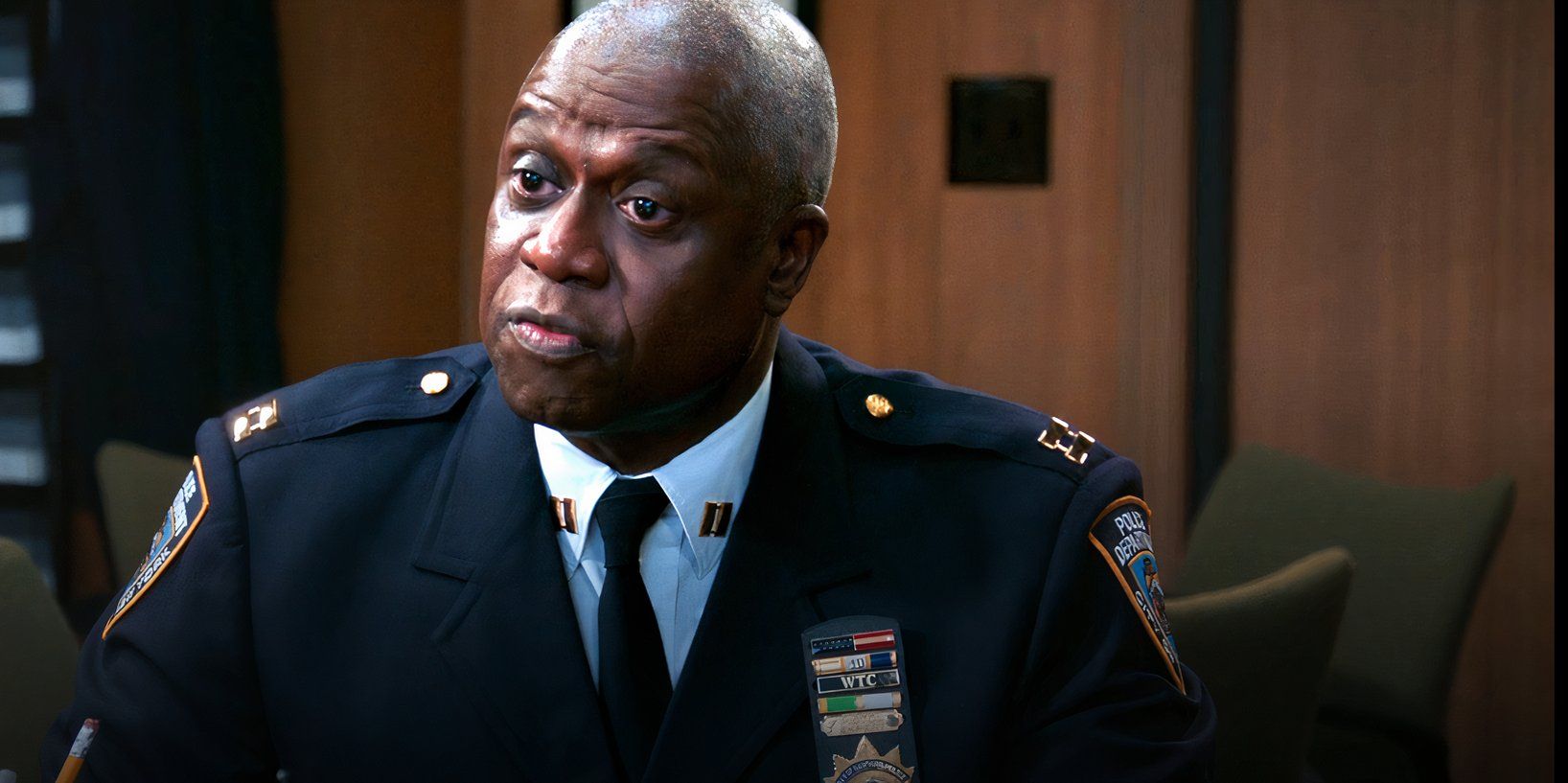 Captain Holt looking serious in Brooklyn Nine-Nine Blue Flu