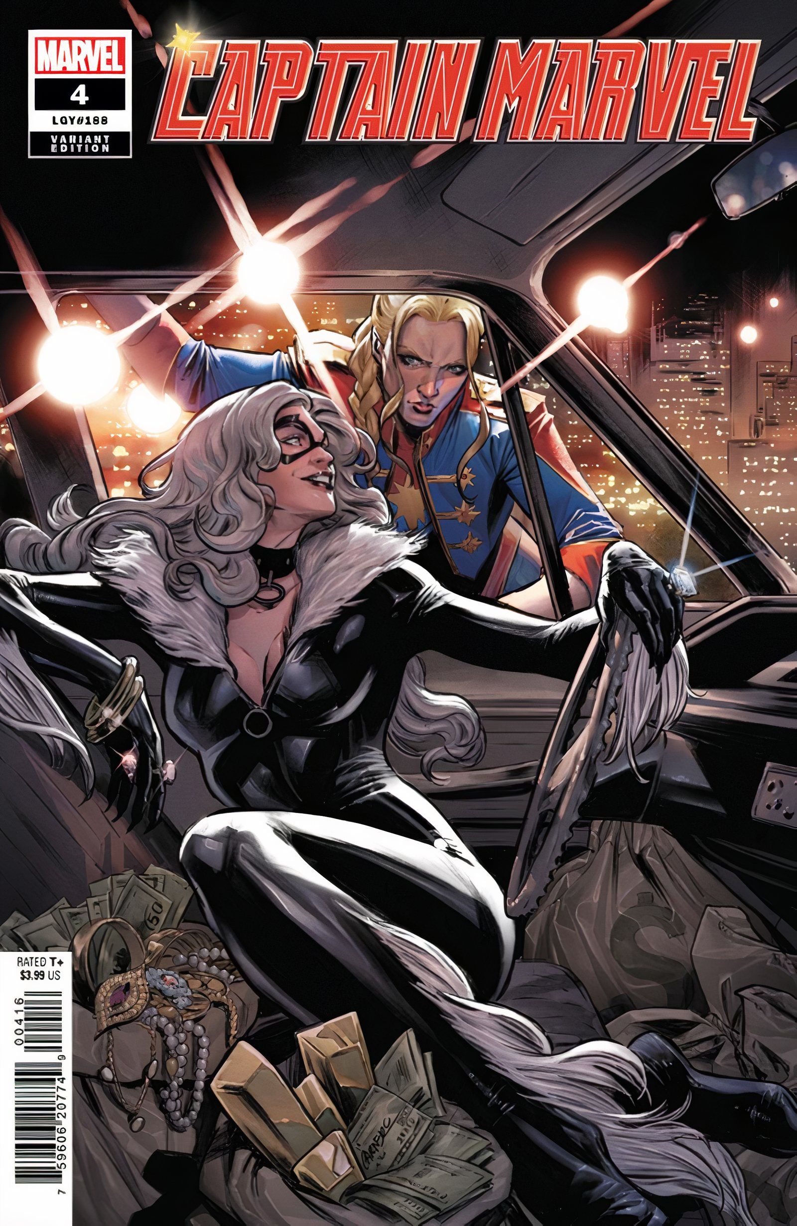 Captain Marvel #4 variant cover with Black Cat