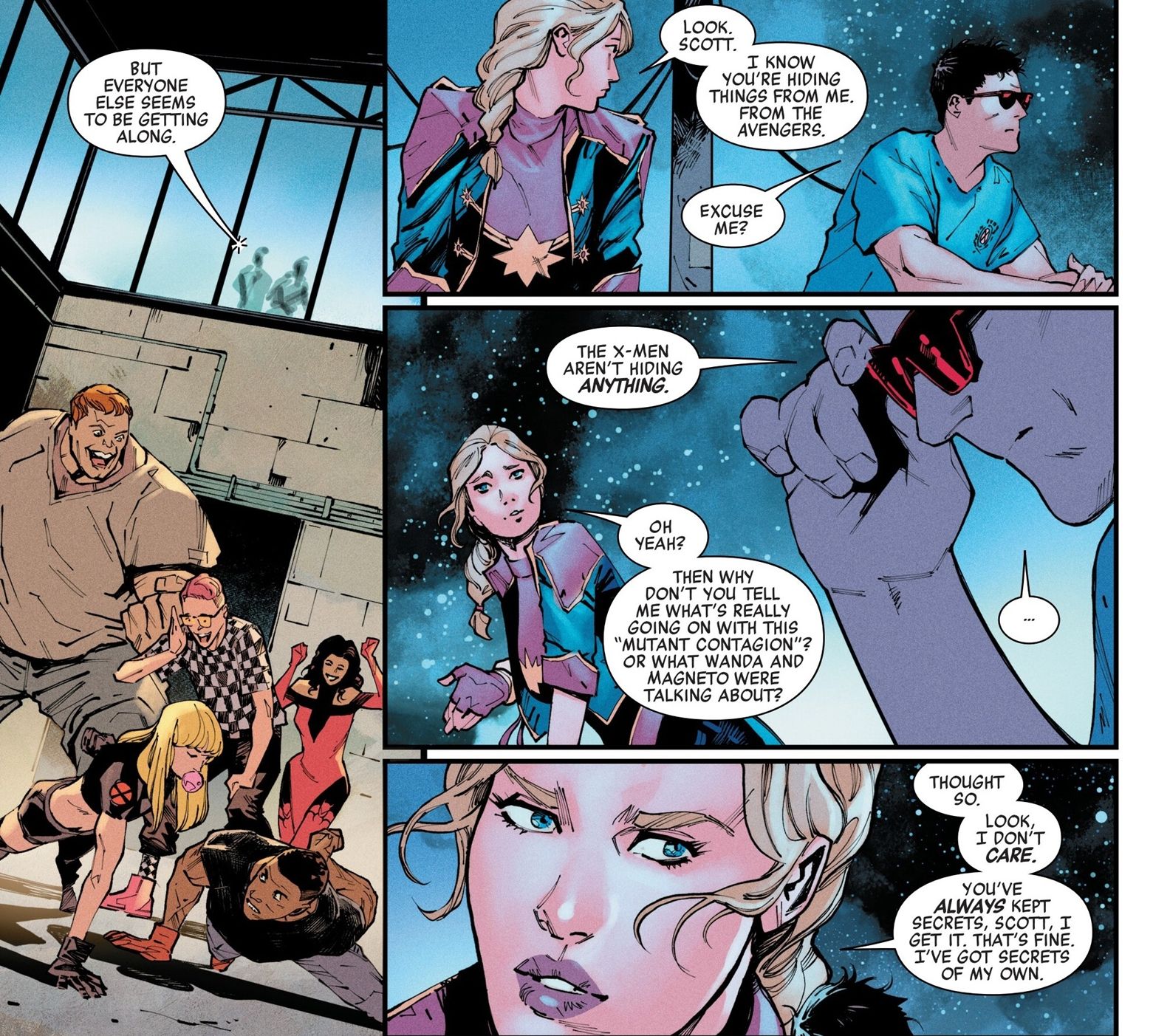 Captain Marvel confronts Cyclops About Keeping the X-Men&rsquo;s Secrets