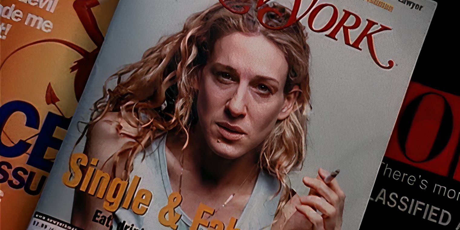 Carrie on her New York Magazine cover in Sex and the City They shoot single people, don't they?