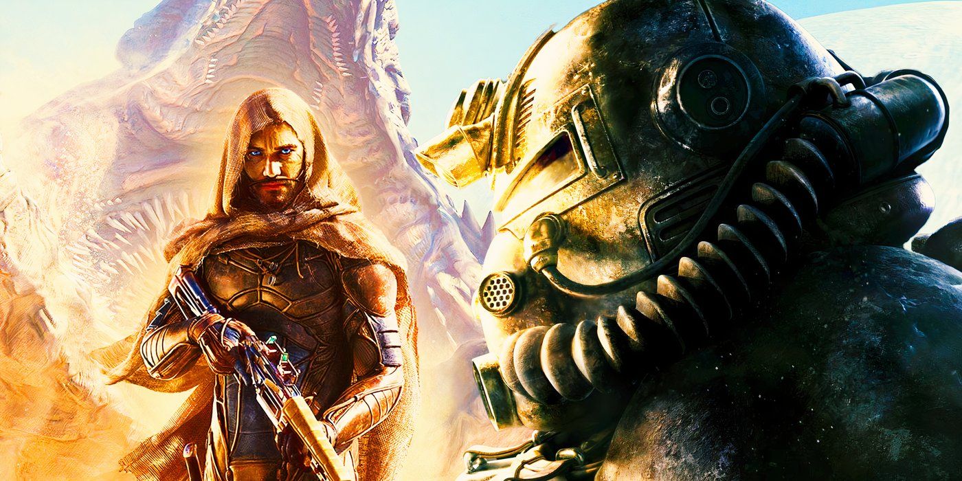 Character from Dune Awakening with a character from Fallout 76