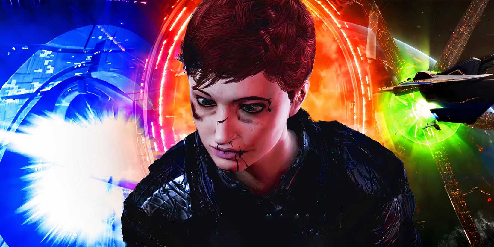 Character from Mass Effect 3 with all three endings