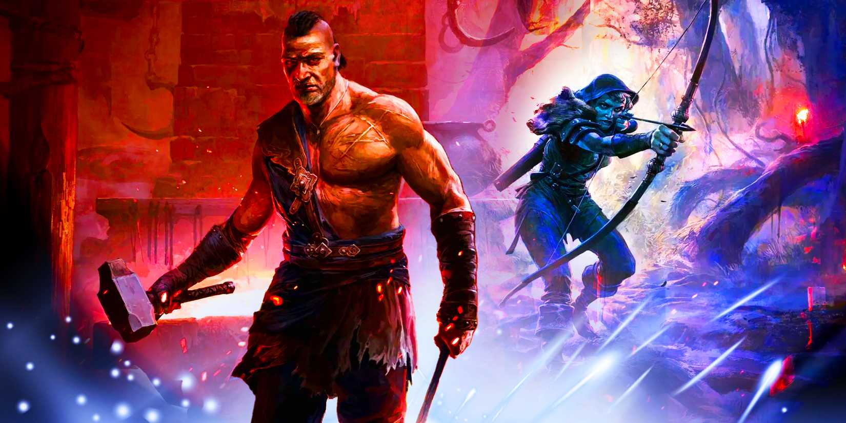 Characters with weapons from Path of Exile 2.
