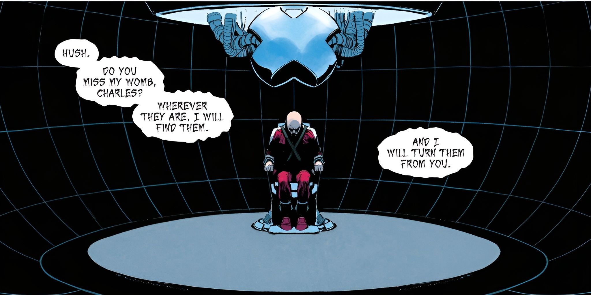 Charles Xavier In His Prison Cell at Graymalkin Prison